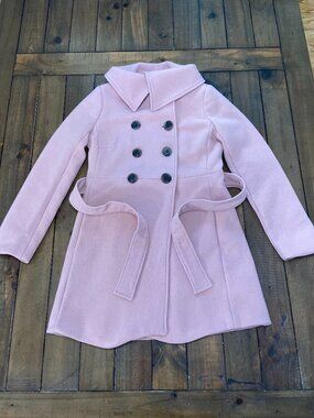 J.Crew Pink Italian Double-Cloth Wool Belted Ingenue Peacoat Jacket Women's 2